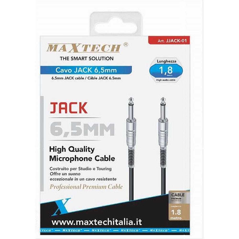 Trade Shop - Cavo Collegamento 2 Jack 6.5 Mm Mono 1.8 Mt Cavo Microfono Audio Stereo Jjack-01 -