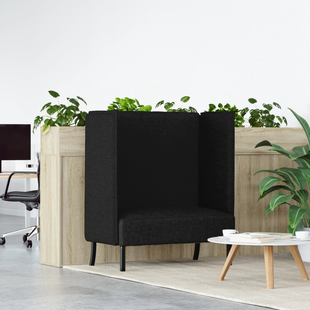 Divano Alto Nero 109x56x121 cm Tessuto