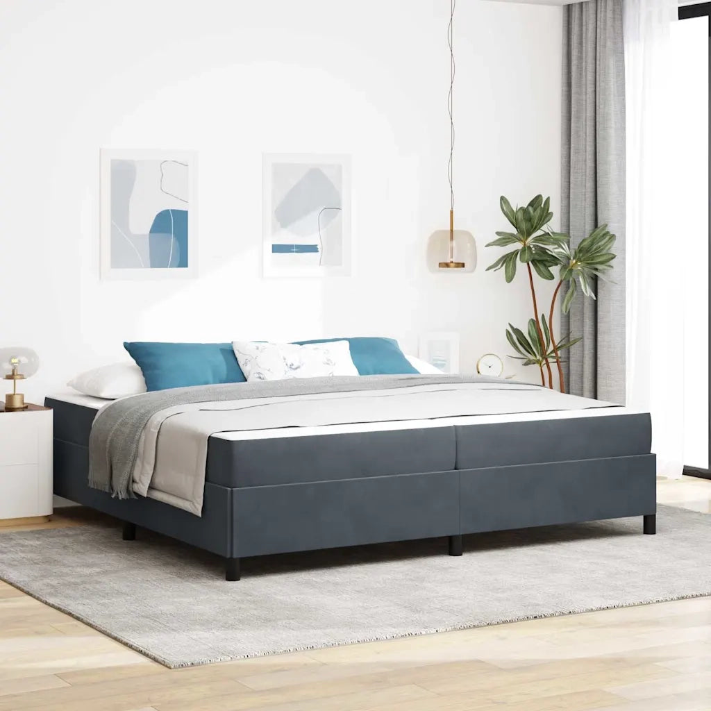 Struttura del letto Grigio scuro 200 x 200 cm Tessuto 3399085