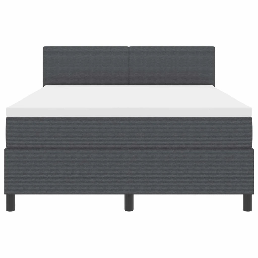 Letto a molle con testiera Grigio Scuro e Bianco 140 x 200 cm 3337516