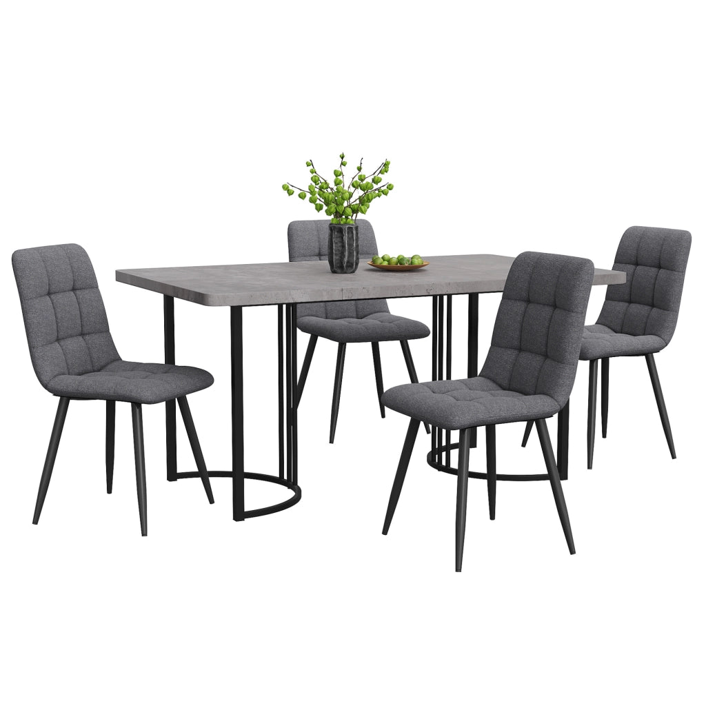 Set tavolo e sedie 140x80 cm; stile moderno; MDF; grigio