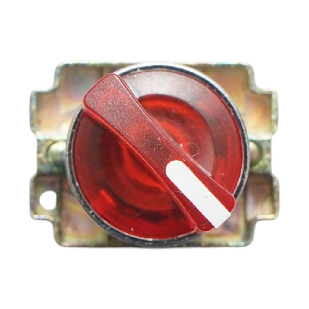 Selettore a 2 posizioni con blocco e indicatore di segnalazione LED rosso 1NO+1NC, 24V, LAY5 Breckner Germany