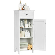 Mobile bagno 35,6 x 30,5 x 88 cm con cassetto e ripiani regolabili stile moderno MDF bianco 20_0012761