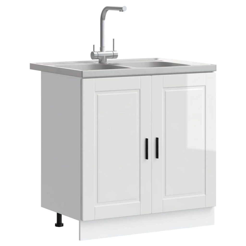 Mobiletto per lavabo Porto 2 pz Bianco 80 x 46 x 81,5 cm 3315023