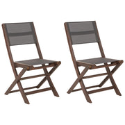 Set di 2 sedie da giardino in marrone chiaro scuro di acacia pieghevoli