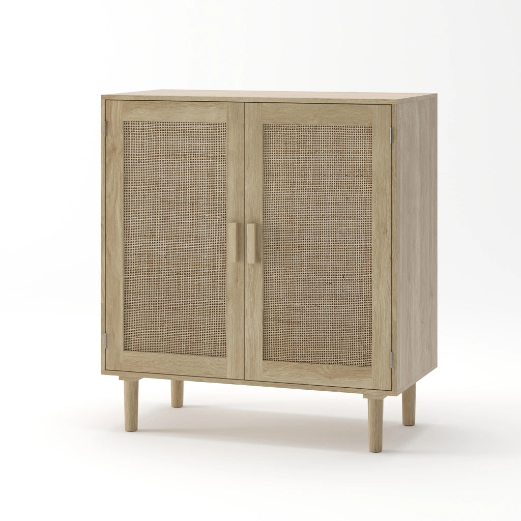 Credenza a 2 ante con ante magnetiche e 2 vani aperti per soggiorno e ingresso; 80 × 40 × 88 cm