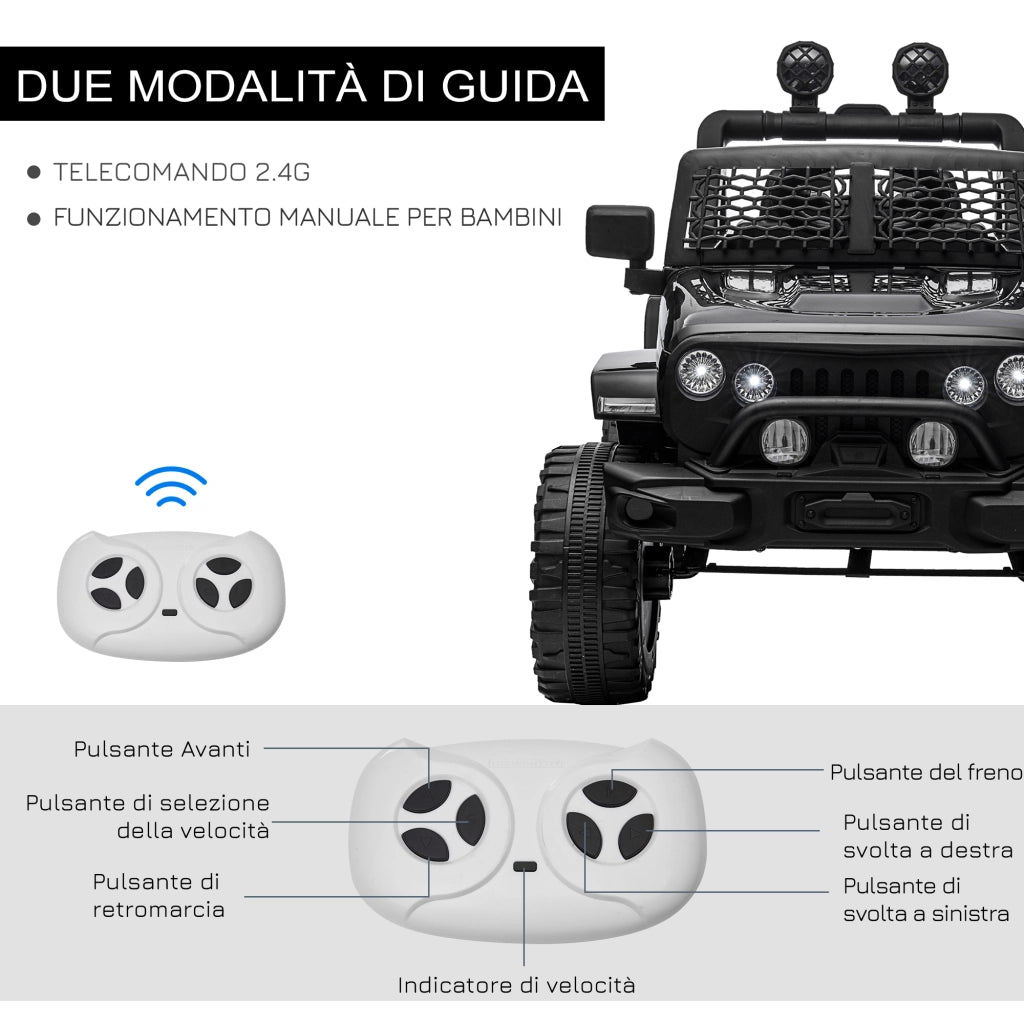 Macchina Elettrica per Bambini 3-6 Anni con Telecomando ¨C Zephmum ¨C Nero 100x64.2x71 cm