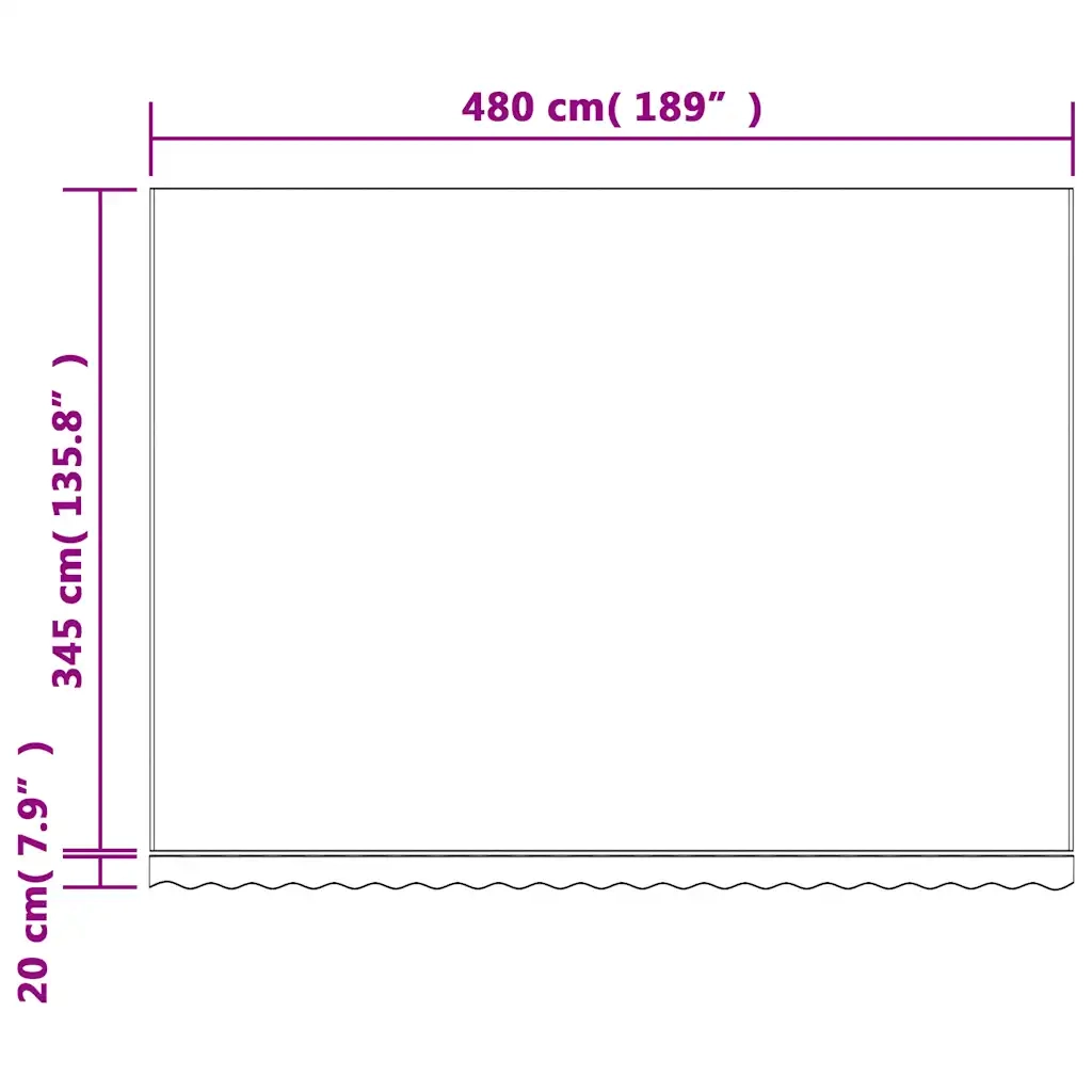 Tessuto di Ricambio per Tenda Strisce Rosse e Bianche 5x3,5 m 367721