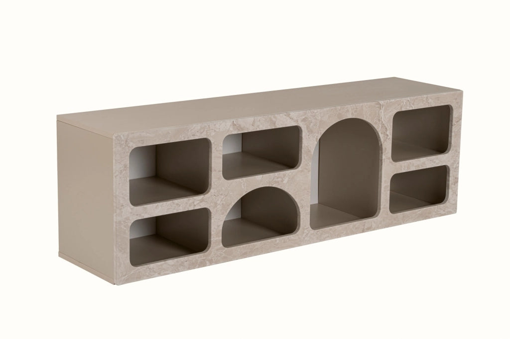 Credenza in legno "Ferlis" - 160 x 40 x 51 cm - Travertino