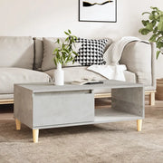 Tavolino Salotto Grigio Cemento 90x50x36,5 cm Legno Multistrato 821048