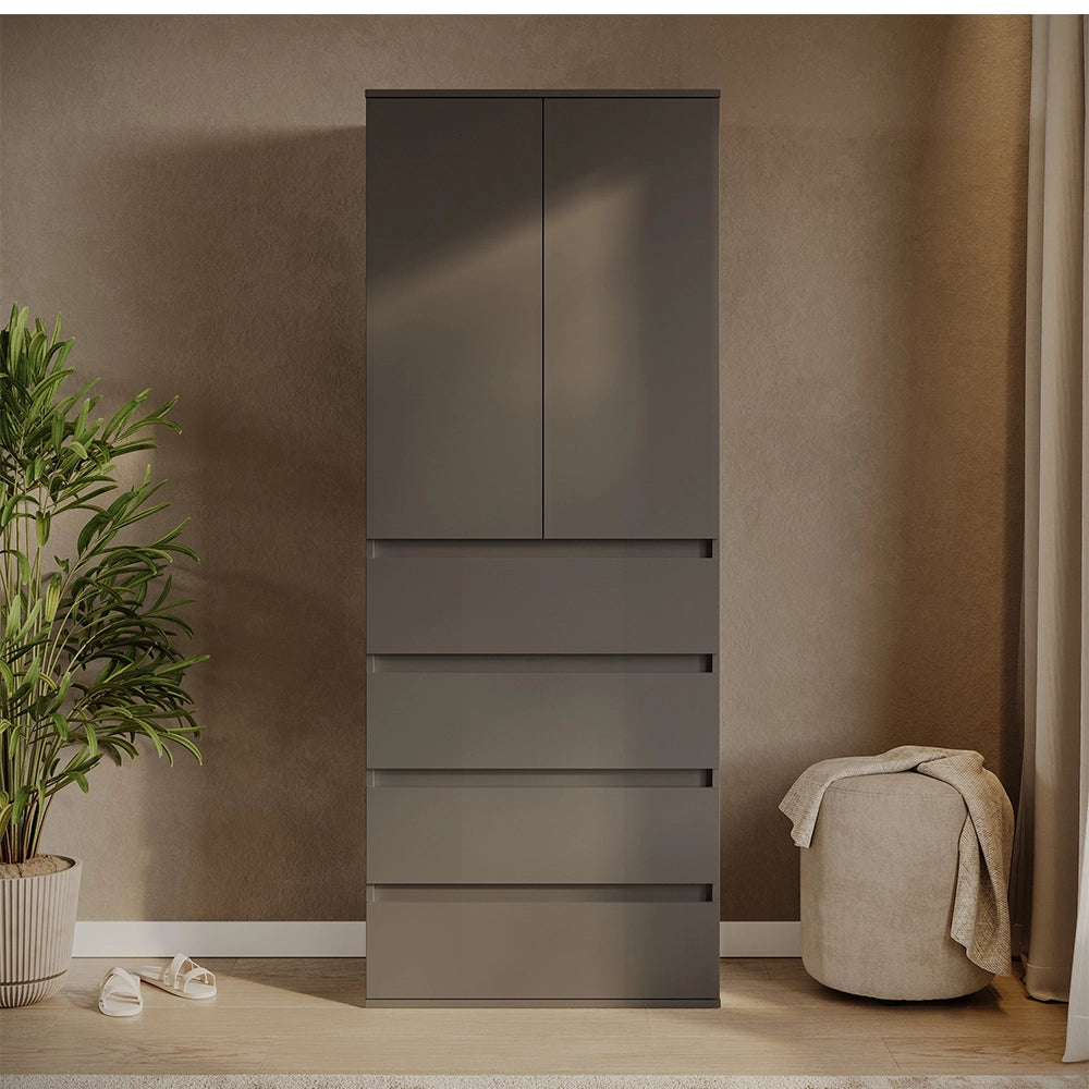 Vicco Armadio Antracite 74 x 191.5 cm con 4 cassetti