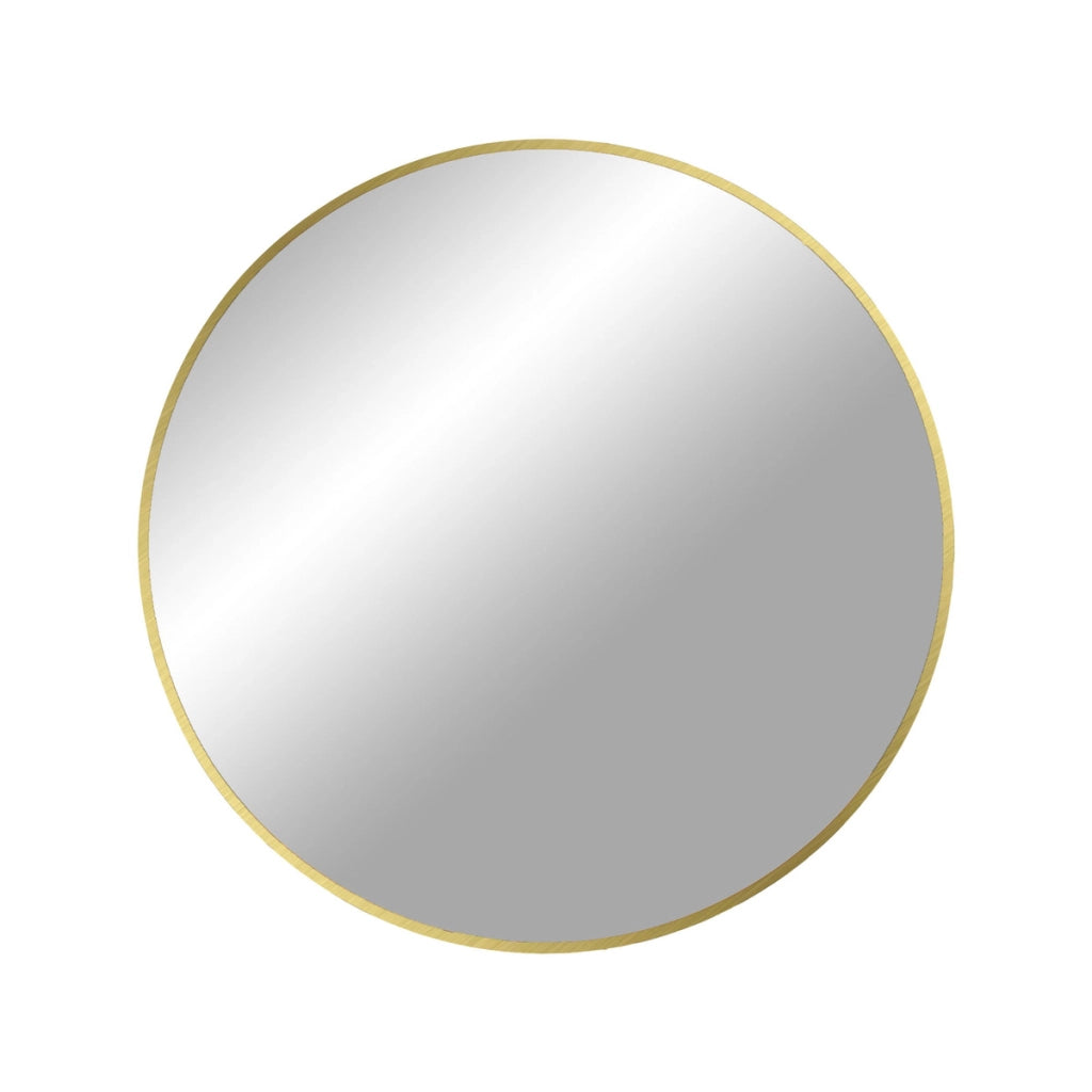 Specchio tondo da parete Madrid in alluminio color ottone ø60 cm