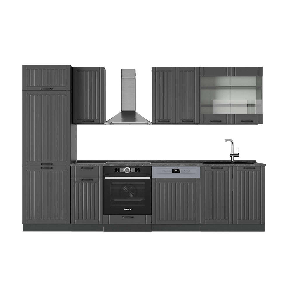 Cucina componibile Fame-Line Grigio scuro/Antracite 300 cm, PL Antracite Vicco
