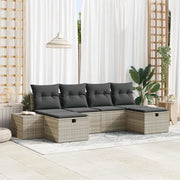 Set Divano da Giardino 6 pcs Grigio chiaro polyrattan 3359421