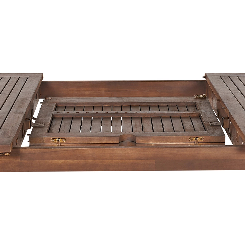 Tavolo da pranzo da giardino in marrone scuro di acacia 180 - 240 x 100 cm allungabile 8 posti rettangolare