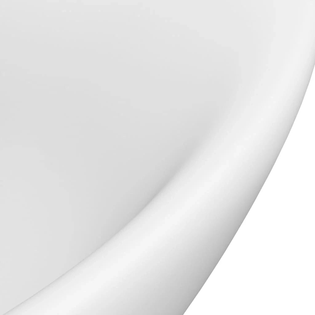 Lavabo ovale di lusso con troppopieno lavabo da appoggio lavabo da bagno arredamento per la casa 58,5 x 39 cm ceramica bianca opaca 02_0002674