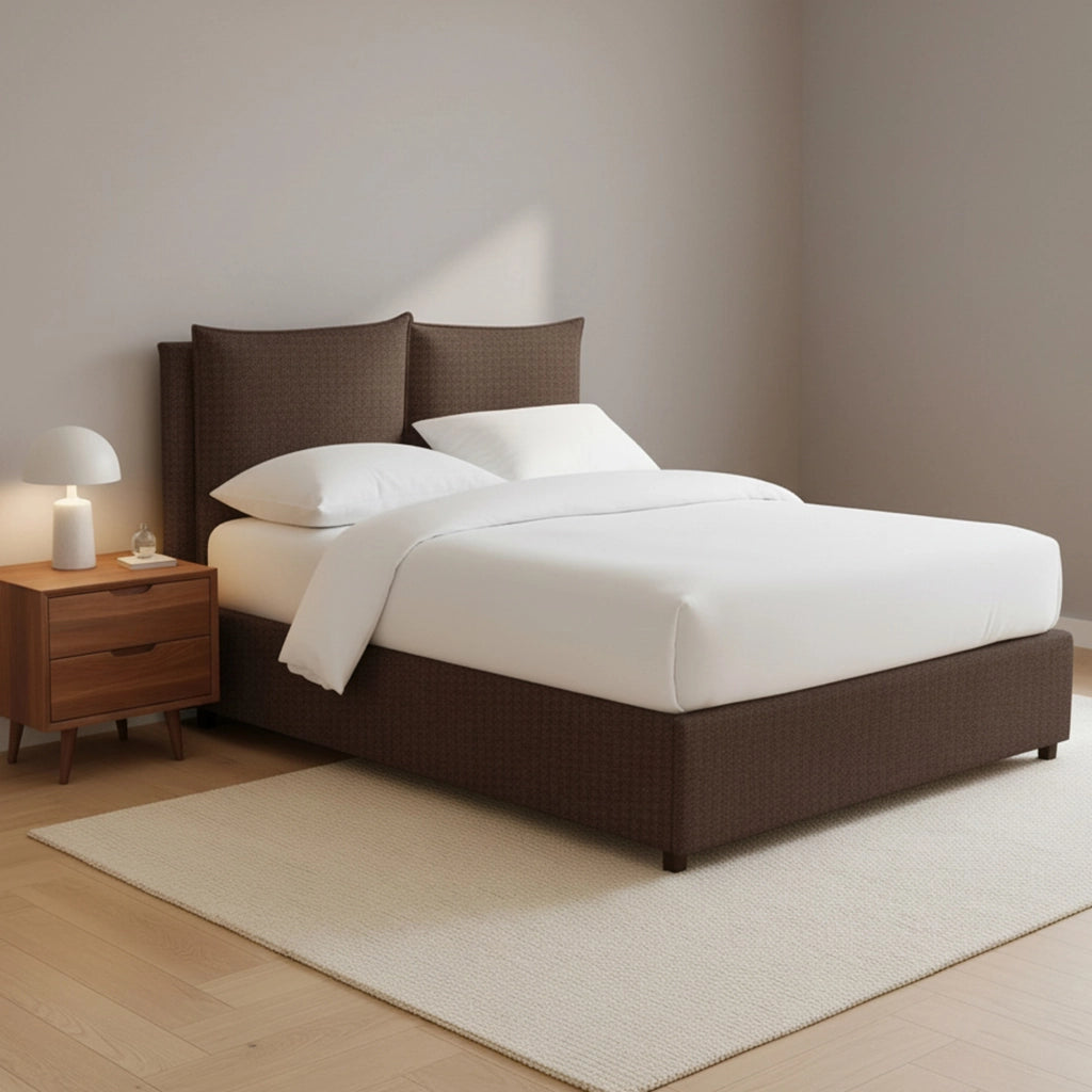 Newton, Letto Piazza e Mezza Sfoderabile Made in Italy, Marrone