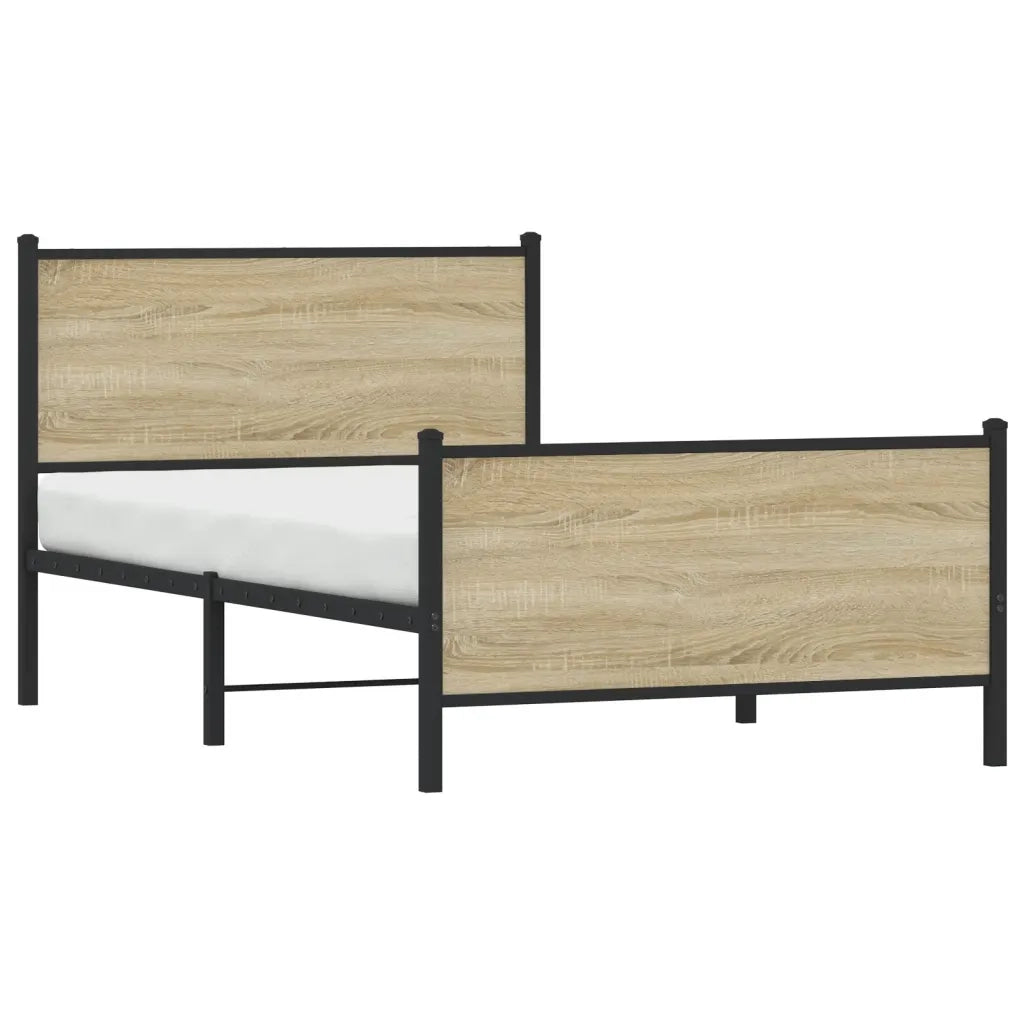 Giroletto senza Materaso in Metallo Rovere Sonoma 100x190 cm