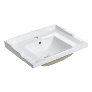 Lavabo da incasso VICTORIA 60 cm in ceramica bianca lucida
