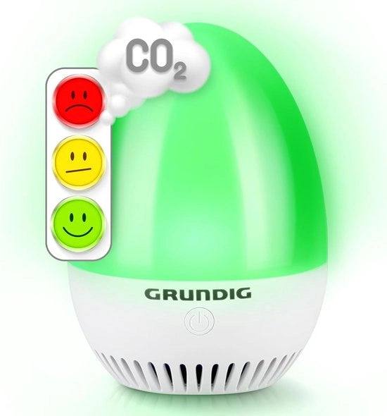 Strumento di misura CO2 per la calibrazione dei semafori - Funziona con batterie e segnale di ventilazione a pulsante - Metro di qualità dell'aria portatile con visibilità ideale