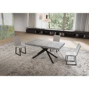 Tavolo allungabile 160/420x90 cm Niket telaio Antracite - Cemento