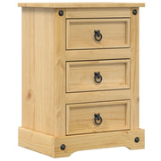 Comodino | Armadio da Notte | Mobiletto da notte Corona 45x35x64 cm in Legno Massello di Pino