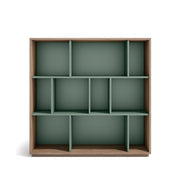Libreria Herdasa effetto noce e verde 117x119x32