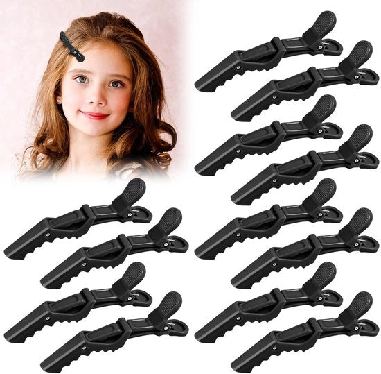 Accessori per capelli, 12 pezzi Clip per capelli neri Accessori per capelli, Klemme per capelli per styling e taglio, Clip per capelli per donne, Grande