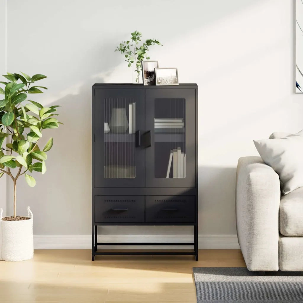 Credenza Nera 68x39x111,5 cm Acciaio 853362