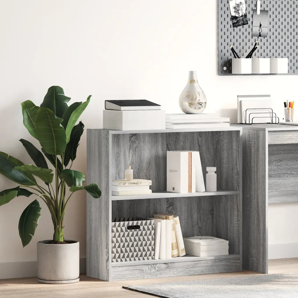 vidaXL Libreria Grigio Sonoma 80x24x76 cm in Legno Multistrato