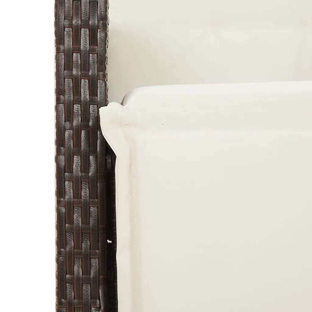 Set BistrÃ² da Giardino 7 pz con Cuscini in Polyrattan Marrone