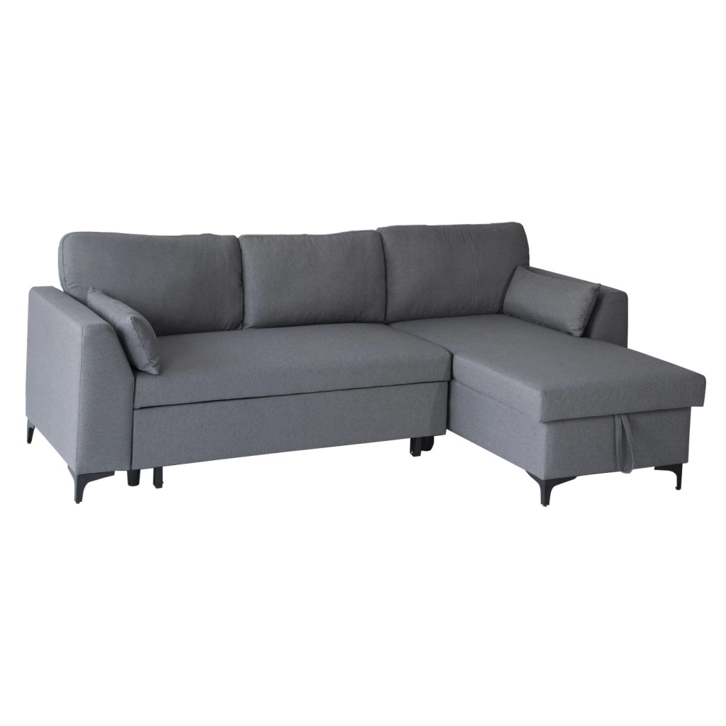 Divano letto angolare LOGAN 3 posti grigio