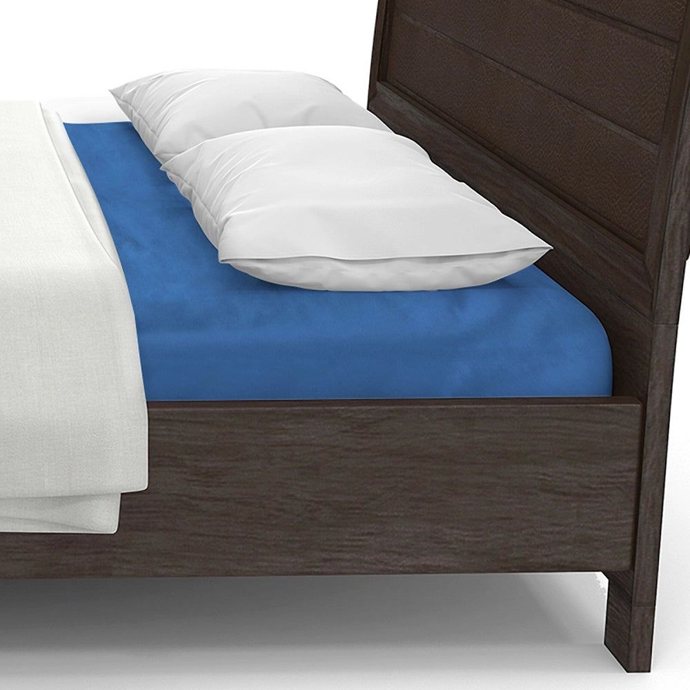 Lenzuolo letto sotto con angoli 100% puro cotone Made in Italy tinta unita Avio - 1 Piazza e mezza