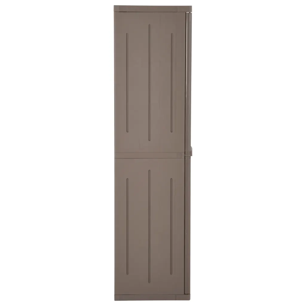 Armadio da Giardino Marrone 65x45x172 cm in PP Aspetto Legno 151240