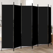 Divisorio Ambienti | Divider per stanze | Paravento a 6 Pannelli Nero 300x200 cm in Tessuto