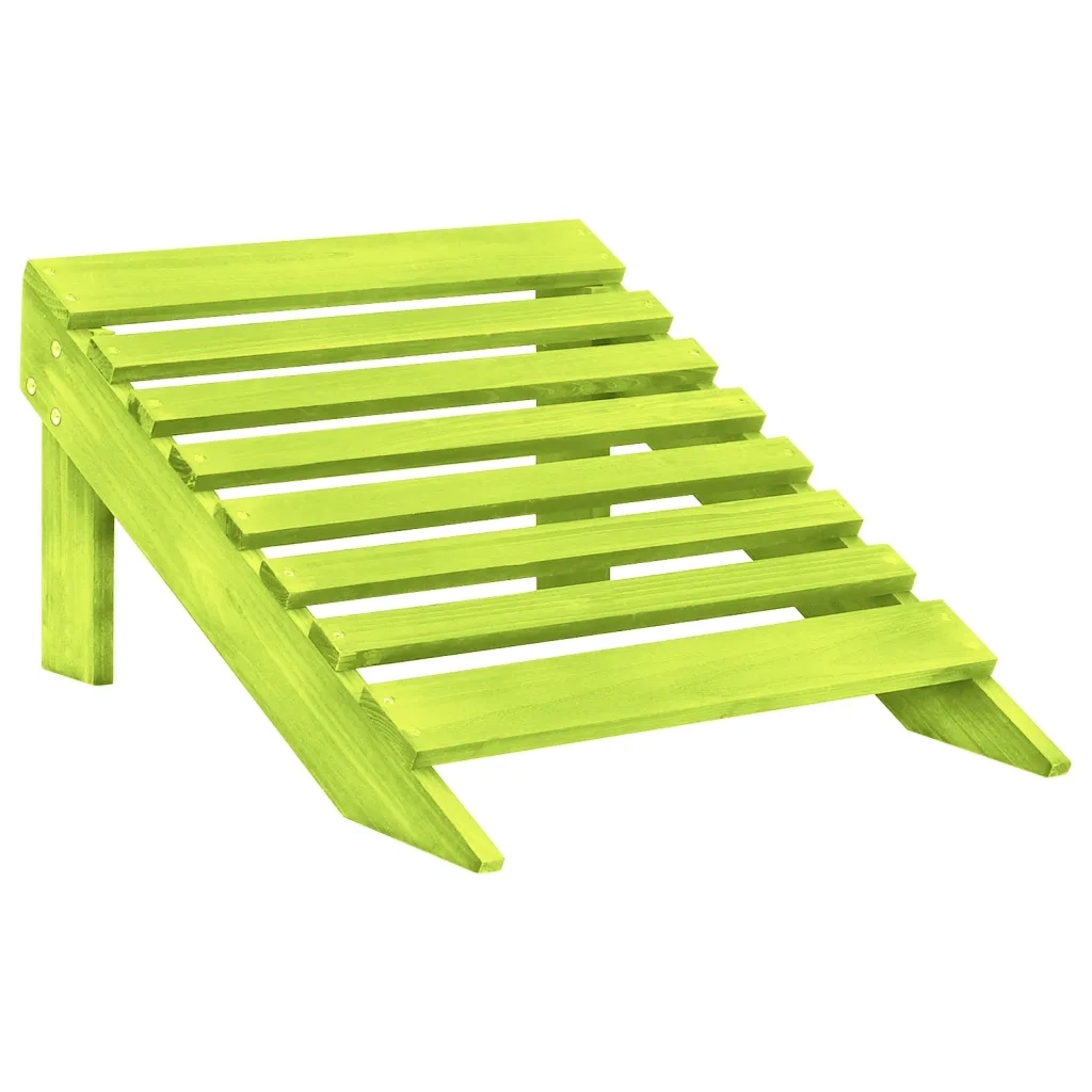 Sedia 2 Posti Adirondack con Ottomana in Abete Massello Verde cod mxl 21470