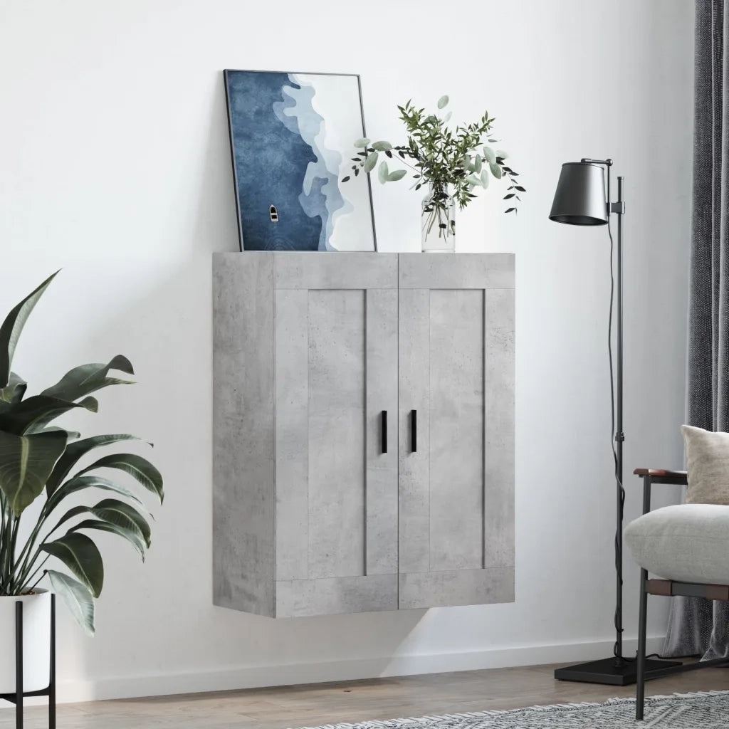 Mobile a Parete Grigio Cemento 69,5x34x90 cm Legno Multistrato 830400