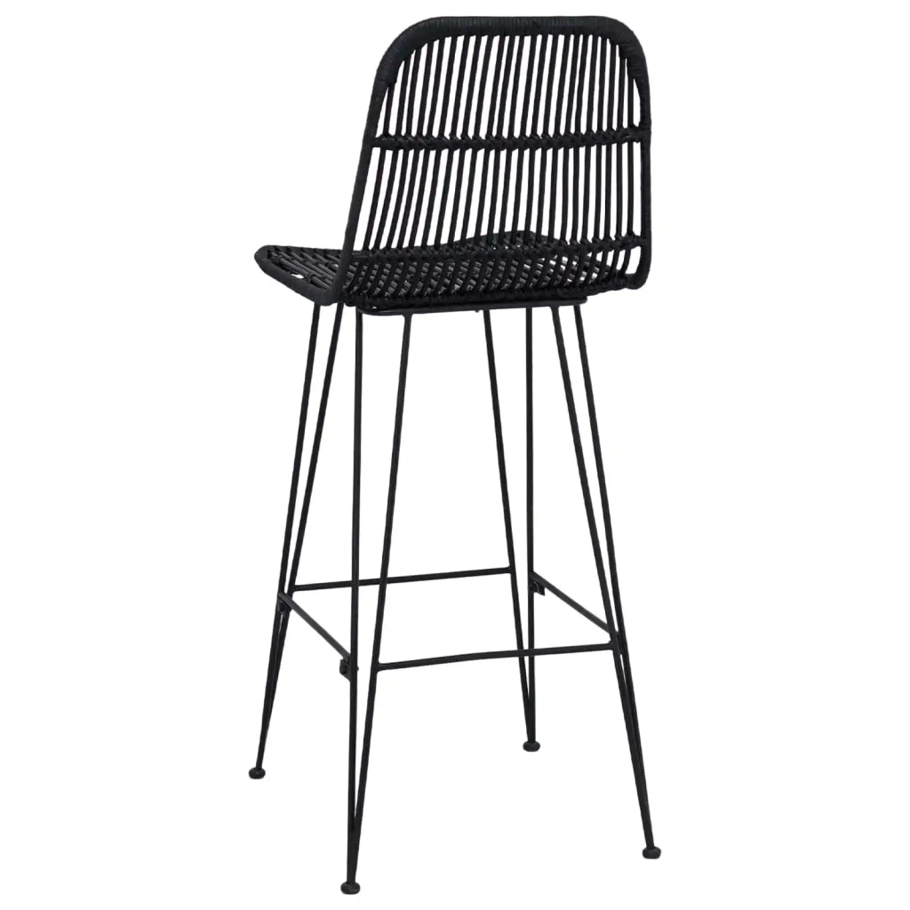 Sgabello da bar 2 pcs Nero 44 x 55 x 109 cm Rattan e acciaio