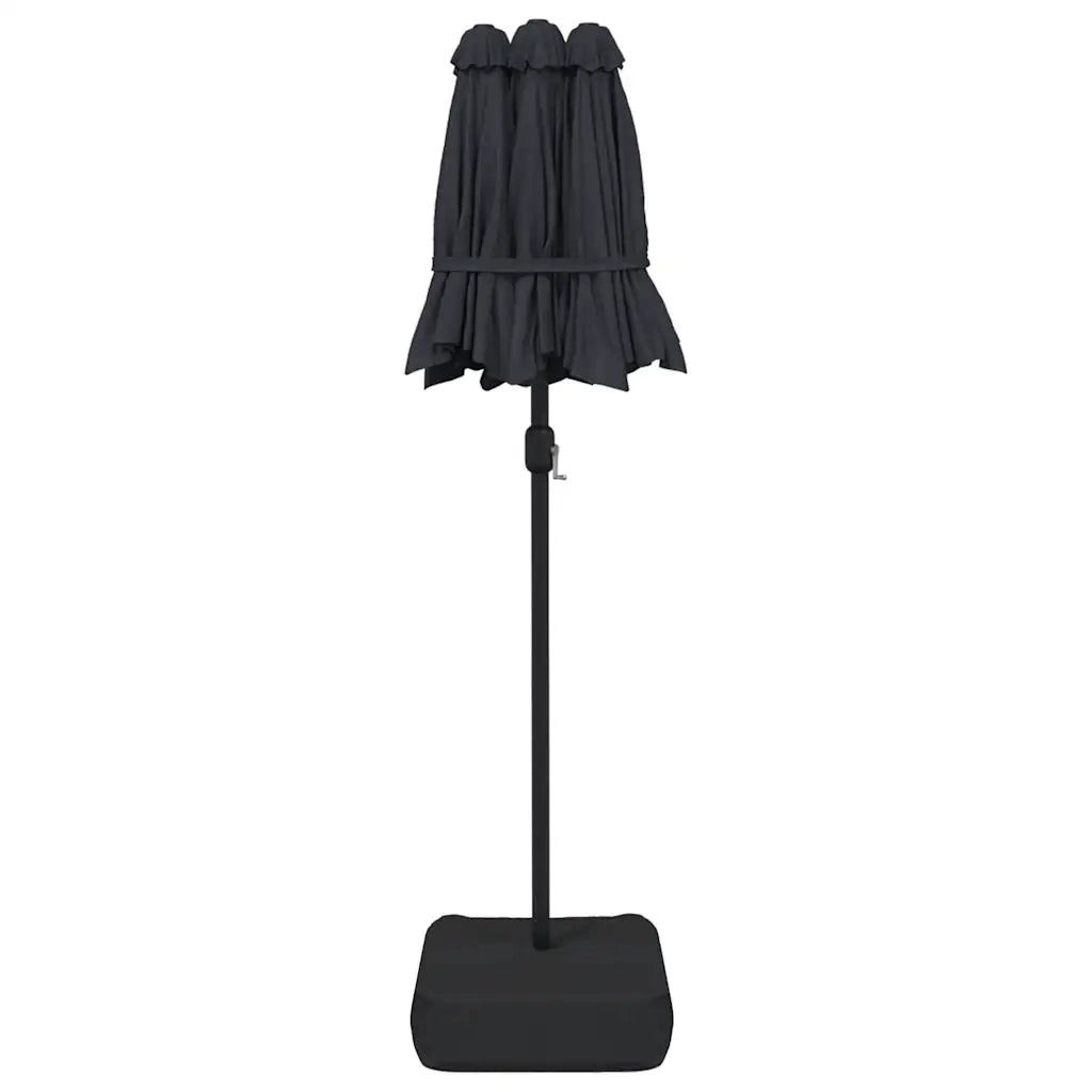 Ombrellone a Doppia Testa-Ombrello da giardino Nero 316x145 cm