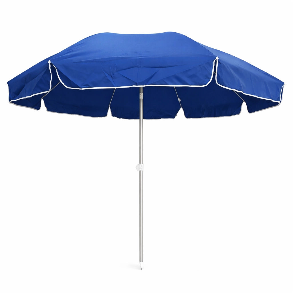 Ombrellone Mare Spiaggia 240 cm Antivento Alluminio UV50+ Inclinabile con Custodia e Trivella