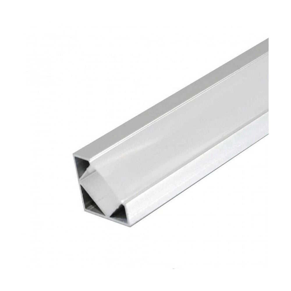 Trade Shop - Profilo In Alluminio Da 2mt Angolare Copertura Opaca Per Strip Led Strisce Al-06 -