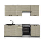 Cucina componibile Fame-Line Pannello in quercia/Antracite 240 cm, PL Marmo Vicco