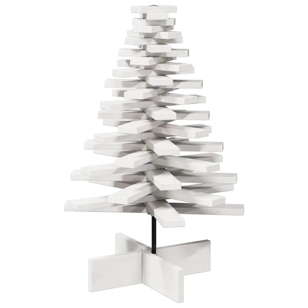 Albero di Natale | Decorazioni natalizie Decorativo Bianco 80 cm Legno Massello di Pino