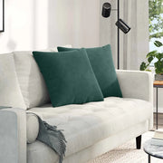 Cuscini da Divano 2 pz-Set di 2 Cuscini per Sofa Verde Scuro 50 x 50 cm Tessuto in Cords 689867