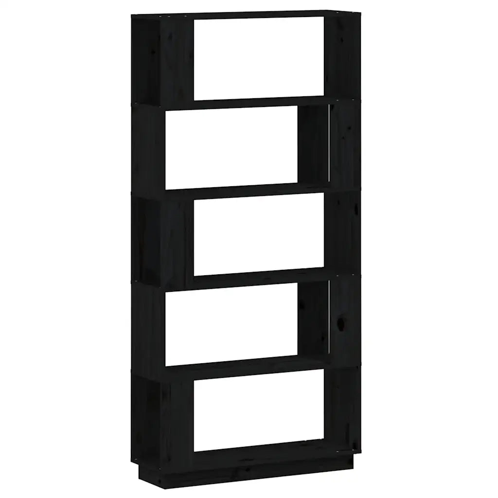 Libreria Divisorio-Scaffale per Libri-Mobile di Stoccaggio Bianco 80x25x163,5 cm Legno Massello