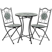 Set tavolo e 2 sedie in metallo, 60x60x75h cm, 38x46x90h cm