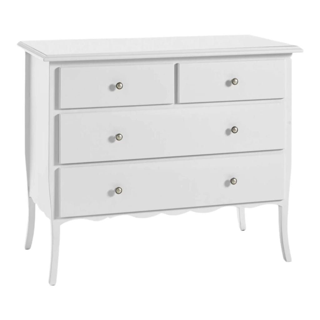 ComÒ 4 cassetti classico bianco opaco 112x52x91 (6068) - Mobili 2G
