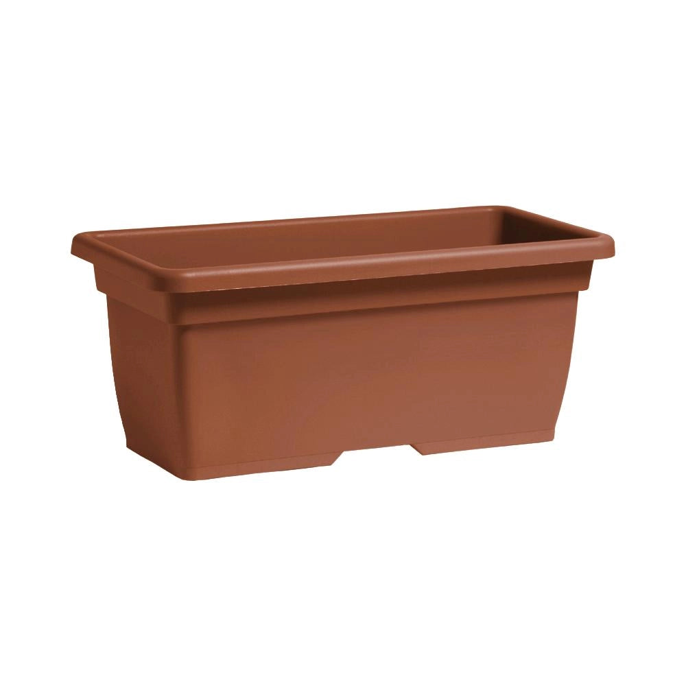 Vaso Rettangolare + Sottovaso in Plastica PPL Colore Terracotta 60x31,5x28H cm 35 Litri (MEGA)