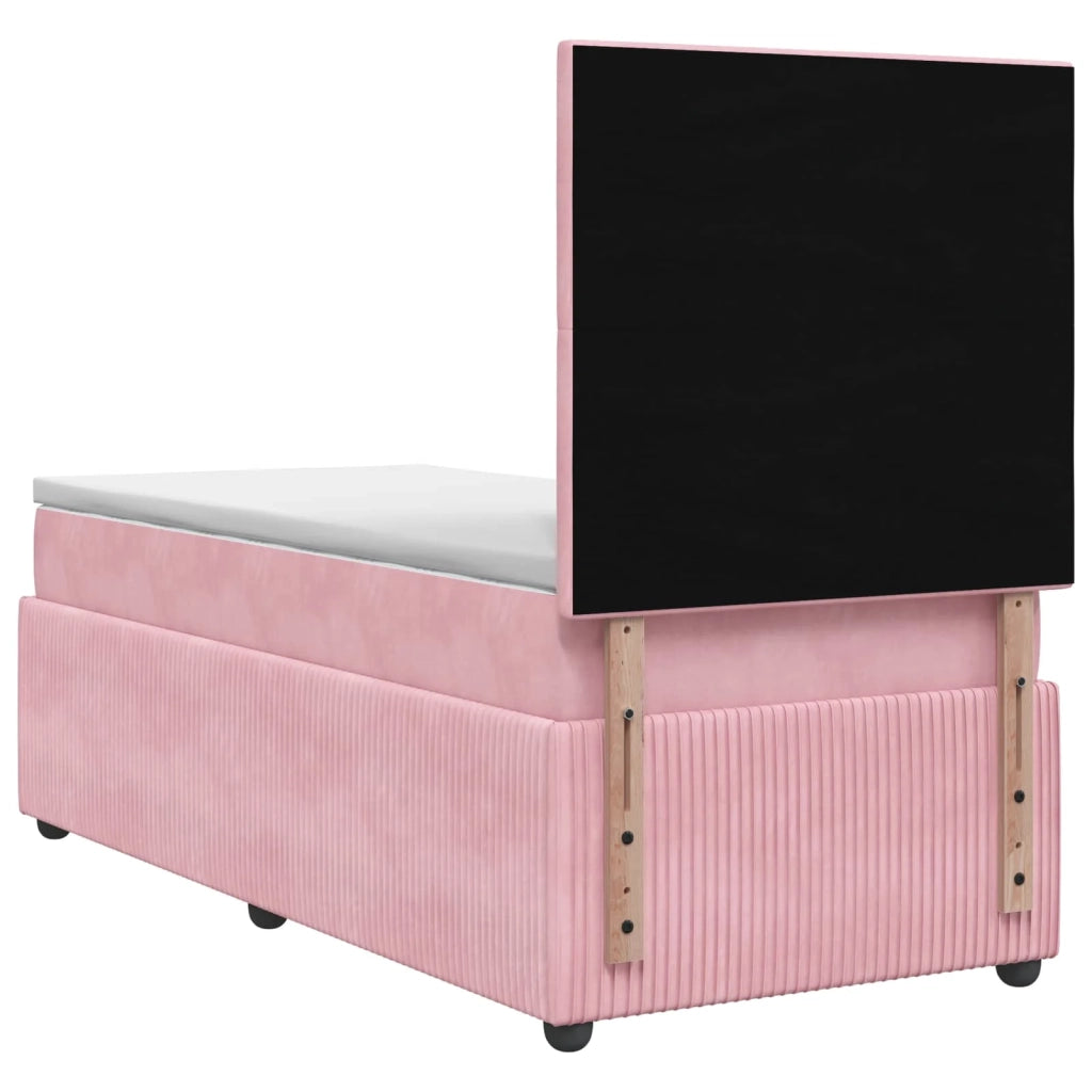 Letto box spring con materasso Rosa 90 x 190 cm Velluto 3454516