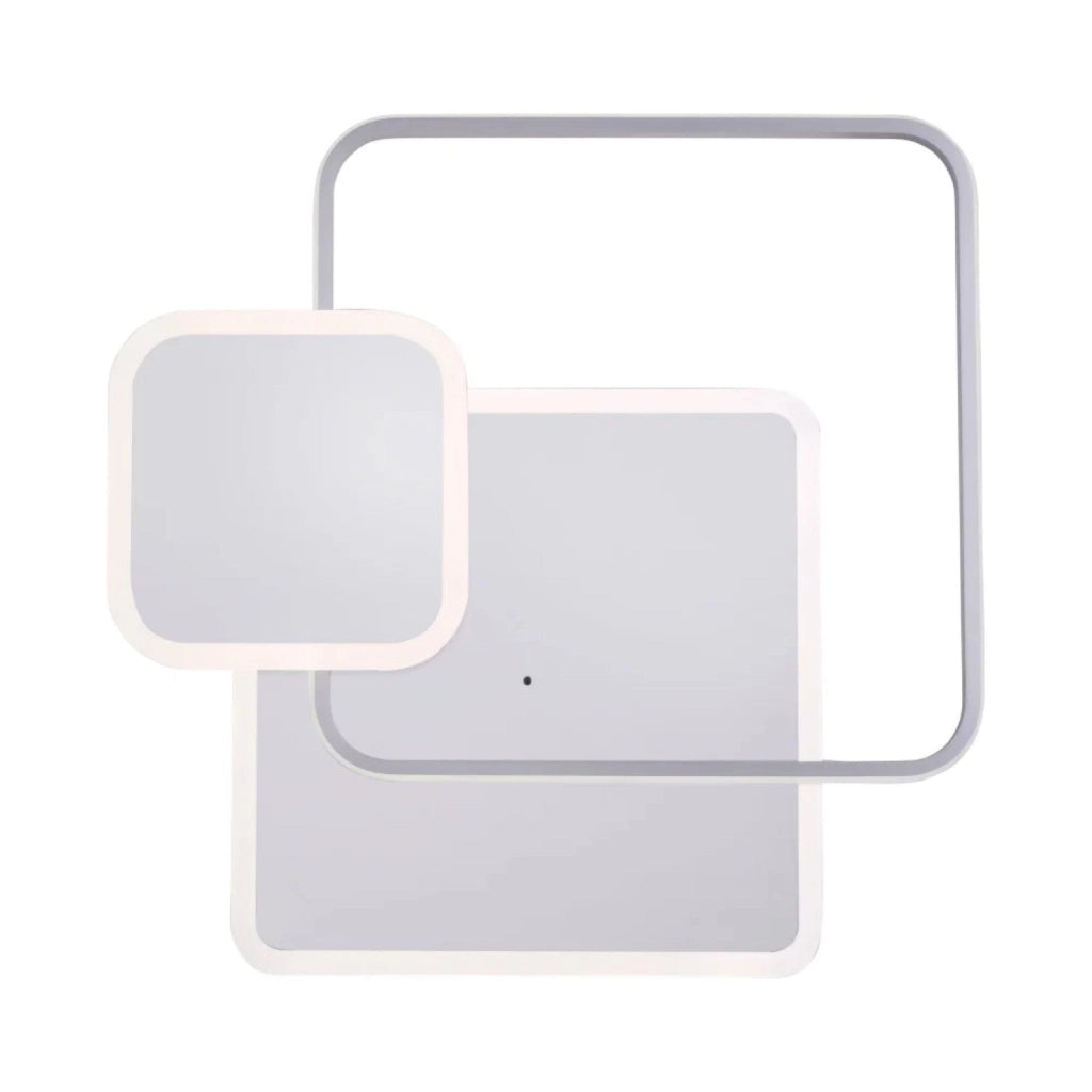 Plafoniera LED 48W Moderna Quadrata Bianco, 3840 Lumen, CCT Switch 3000K 4000K 6500K, Soffitto Interno IP20, Luce Diffusa 270°